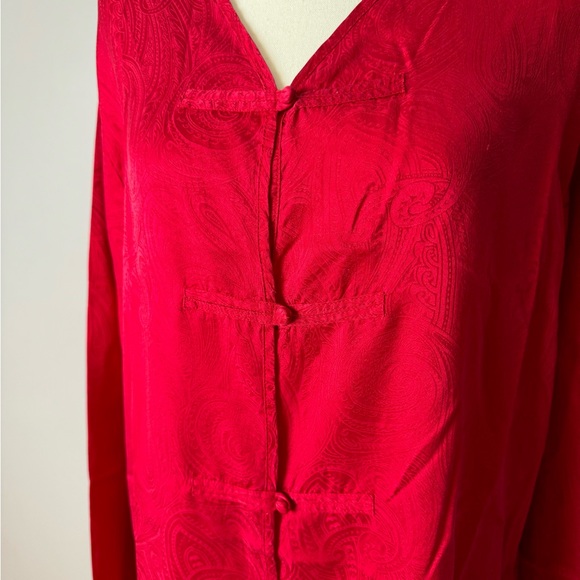 Victoria Secret gold label vintage 100% silk red pajama dress/ robe size medium - Picture 7 of 13